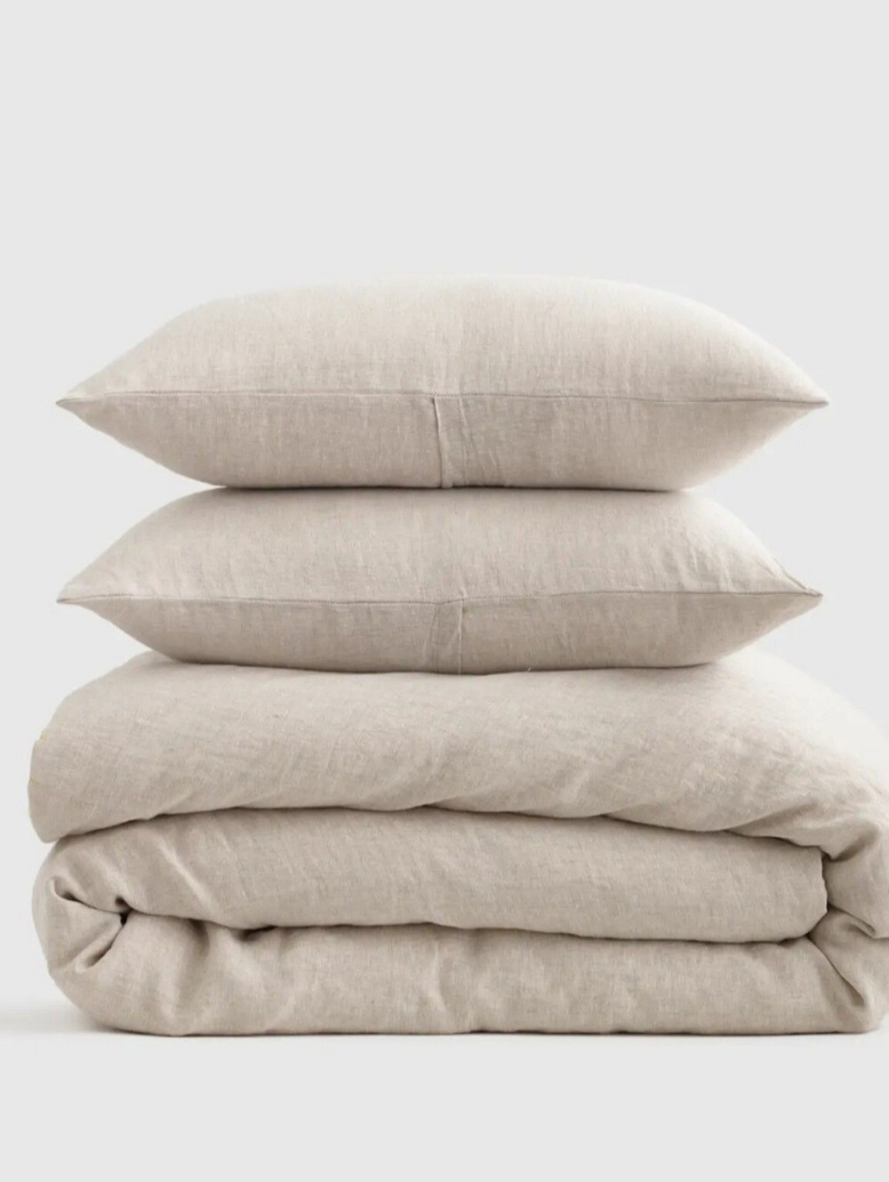 Quince European Linen Duvet Cover Set Full/Queen- Natural Chambray (WITH SHAMS)